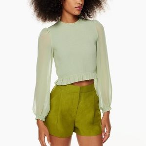 Aritzia Wilfred Tempest Blouse in Green Size M